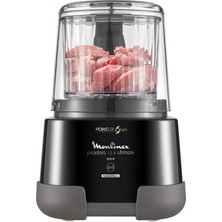 Moulinex Meat Grinder 1.2.3 Ultimate ‎DP8158 Elektrikli Sebze Doğrayıcı ve Beher Blenderi 1000 W, 2 Powelix Teknesi, 330 G/ 550 ml Kapasiteli, Titanyum Kaplama, Siyah