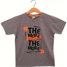 Baby Mini The More Baskılı Erkek Tshirt - Baby Mini Turkey - Tshirt - Gri - 9 Yaş - CS2023000025-3047