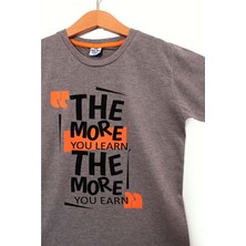 Baby Mini The More Baskılı Erkek Tshirt - Baby Mini Turkey - Tshirt - Gri - 9 Yaş - CS2023000025-3047