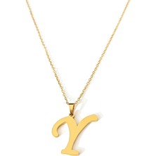 Hg.Aksesuar Kadın Çelik Harf Kolye