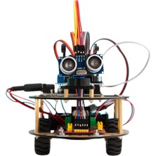 Arduino Emes Robotik 4WD Bluetooth Engelden Kaçan 3'lü Sensör ile Çizgi Izleyen Araç+(Havya-Lehim-Çift Taraflı Bant) Seti