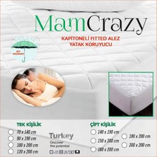 Mamcrazy Sıvı Geçirmez Alez -  Kapitoneli Fitted Alez Yatak Koruyucu  100 x 200 Cm.