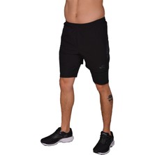 Joma Micro Robın - Erkek Siyah Likralı Taytlı Spor Şort- 4231404