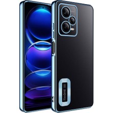 Kny Xiaomi Poco X5 Kılıf Renkli Kenarlı Parlak Logo Açık Şeffaf Omega Silikon