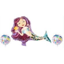 Kidspartim Deniz Kızı 3 Lü Folyo Balon