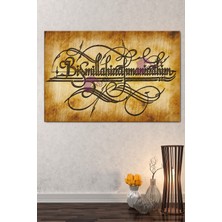 Morfil Sanat Atölyesi Besmele Dini Islami Hat Kanvas Tablo Bismillahirrahmanirrahim ( 7 Farklı Ölçü )