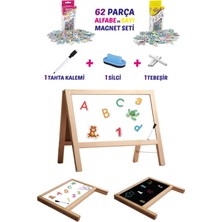 Diytoy Masa Üstü Manyetik Çift Taraflı Ahşap Yazı Tahtası Siyah 40x25 cm Yazı Yazmak İçin