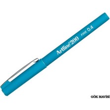 Artline 200 Fineliner 0.4mm Ince Uçlu Yazı ve Çizim Kalemi Gök Mavi