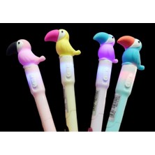 EC Shop Sevgi Kırtasiye Papağan Başlıklı Işıklı Versatil 0,7 Uçlu Kalem 1 Adet