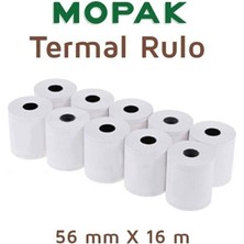 Mopak 56X16 Termal Pos & Yazarkasa Kağıdı 1 Paket (10 Rulo)