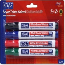 Kraf Doldurulabilir Beyaz Tahta Kalemi 4'lü Set 770 Renk Beyaz 2-3 mm Uç Kalınlığı