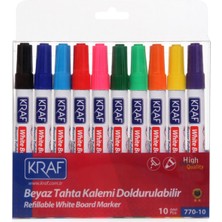 Kraf Doldurulabilir Beyaz Tahta Kalemi 10 Lu Set Farklı Renk Seçenekleri ile Yüksek Kalite