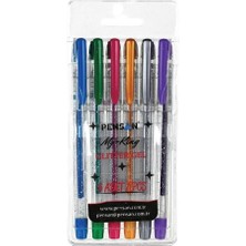 Pensan My-King Simli Jel Kalemler 6 Adet Renkli Set ile Yaratıcılığınızı Özgür Bırakın