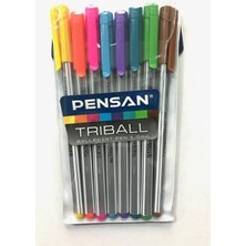 Pensan Triball Renkli Tükenmez Kalem 8'li Set 1,0 mm Ergonomik Tasarım Vakumlu Poşet
