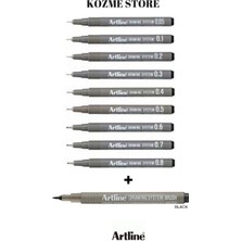 Artline Drawing System Teknik Çizim Kalemi 9 + 1 (Brush) Tam Set