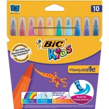 Bic Visa Fırça Uçlu Keçeli Boya Kalemi 10`lu Kutu 3270220001553