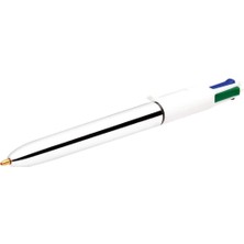 Bic Bic 4 Colours Shine 4 Renk Tükenmez Kalem Gümüş Gövde