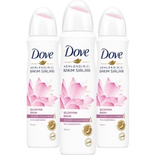 Dove Kadın Sprey Deodorant Işıldayan Bakım Lotus Çiçeği Kokusu 150 ml X3 Adet