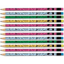 EC Shop Faber-Castell Yayınları Faber Flowers Silgili Yuvarlak Kurşun Kalem 12 Li Paket