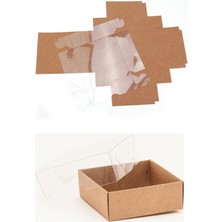 Darksent 9X9X3 cm Kraft Asetat Kapaklı Kutu - 150 Adet 1.