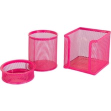 Bigpoint Metal Perfore 3'lü Set Pembe