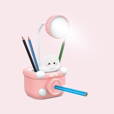 House Pratik Hp09 Happy Figürlü Şarjlı Beyaz Işıklı Led Lamba Pembe