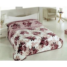 Sarar Gül Modern Desen Çift Kişilik Battaniye 4 Kg Yıkanabilir Peluş Kalın Battaniye Gül