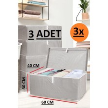 EC Shop Daisyhome 3 Adet Kapaklı Kutu Hurç Mega Boy 60*40*30* Çok Amaçlı Kutu Hurç
