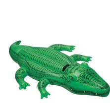 Intex Çok Renkli Yüzme Yardımcısı Timsah Binici Deniz Yatağı 168X86 cm