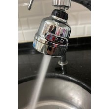 4eticaretteknik Krom 3 Fonksiyonlu Mutfak Lavabo Başlığı 360 Derece Döner Musluk Ucu