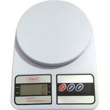 Yakut J-27-32 7698 Beyaz 10 kg Kapasiteli Dijital LCD Ekranlı Pilli Hassas Elektronik Mutfak Terazisi