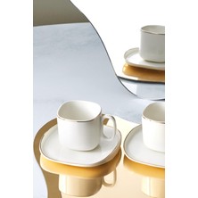 Karaca Plato 6 Kişilik Porselen Kahve Fincan Takımı 90 ml