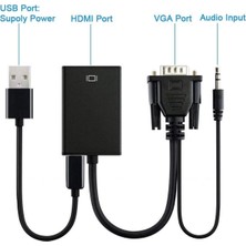 Mobio VGA To HDMI Kablo Dönüştürücü Görüntü ve Ses Çevirici Hdmı