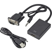 Mobio VGA To HDMI Kablo Dönüştürücü Görüntü ve Ses Çevirici Hdmı