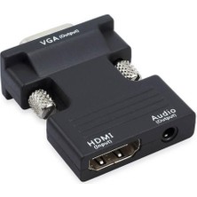 Wozlo HDMI To VGA Kablo Çevirici Dönüştürücü Adaptör Hdmı Ses Destekli