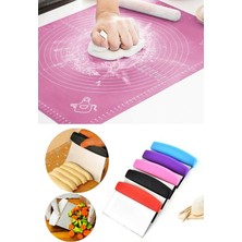 Vi Caro Silikon Hamur Açma Matı ve Hamur Kesme Spatula Seti