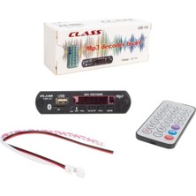 Class Oto Aux-Sd-Usb Mikrofonlu Kumandalı Mp3 Çalar Bluetooth Çevirici Modül - 123