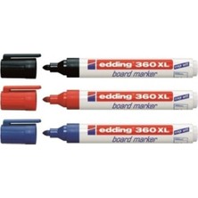 Edding 360 XL Siyah-Mavi-Kırmızı Tahta Kalemi 3'lü Paket 1.5-3mm Kalınlık Yuvarlak Uç