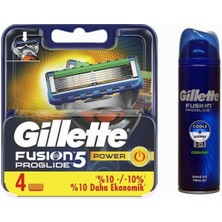 Gillette Fusion 5 Proglide Power 4'lü Yedek Bıçak + Proglide Tıraş Jeli 200 ml