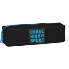 Coral High Sport Siyah Mavi Tek Bölmeli Kalem Çantası