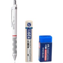 Notpa Rotring Tikky 0.7 mm Beyaz Kalem Faber Silgi ve Min Uç