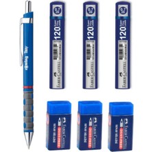 Notpa Rotring Tikky 0.7 Mavi Kalem Faber 3 Silgi ve 3 Min Uç