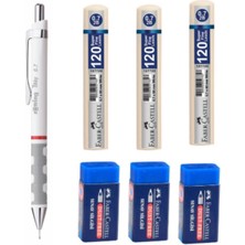 Notpa Rotring Tikky 0.7 Beyaz Kalem Faber 3 Silgi ve 3 Min Uç