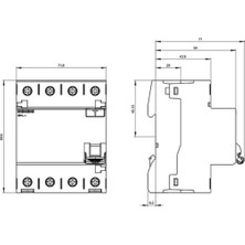 Siemens 5SV4344-0 40A 30MA 400V (3 Faz+Nötr) Kaçak Akım Koruma Rölesi