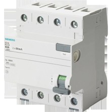 Siemens 5SV4344-0 40A 30MA 400V (3 Faz+Nötr) Kaçak Akım Koruma Rölesi