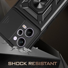 Case Street Casestreet Xiaomi Redmi Note 12 Pro 5g Kılıf Sert Silikon Tank Aramid Sürgülü Vega Yüzüklü Siyah