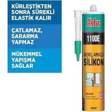 Akfix 1100E Şeffaf Silikon 280 gr