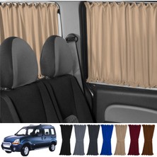 Oto Pandami Renault Kangoo 1 . Nesil Kısa Şase 1997-2009 Uyumlu Krem Raylı Oto Perde Takımı