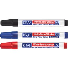 Kraf 770 Doldurulabilir Tahta Kalemi 3'lü Set Siyah Mavi Kırmızı Renk Seçenekleri ile