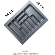 Starax 74X49 Çekmece Içi Gri Plastik Kaşıklık S-2289-G